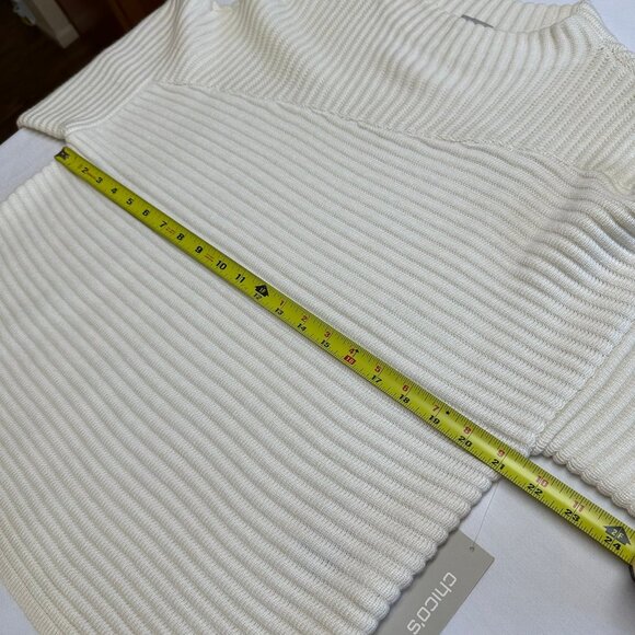 NEW Chicos Texture Pullover Sweater Size 2 (Large) Cashmere Blend Cream Knit - Picture 7 of 9